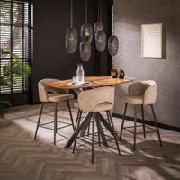 LifestyleFurn Deens Ovale Bartafel Cari Acaciahout, 140 x 80cm - Massief acacia naturel - Ovaal - thumbnail