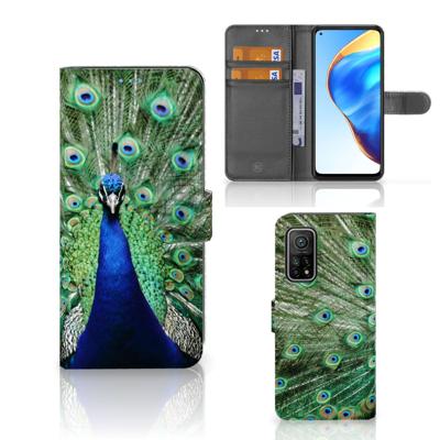 Xiaomi Mi 10T Pro | Mi 10T | Telefoonhoesje | Met pasjeshouder | Pauw