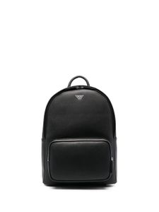 Emporio Armani sac à dos en cuir à logo imprimé - Noir