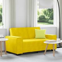 Tweezitsbank 120 cm fluweel geel