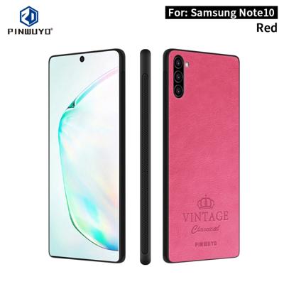 For Galaxy Note10 PINWUYO Pin Rui Series Classical Leather PC + TPU + PU Leather Waterproof And Anti-fall All-inclusive Protective Shell(Red)