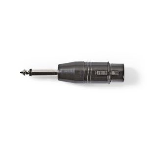Nedis COTP15940BK tussenstuk voor kabels XLR (3-pin) 6.35 mm Male Zwart
