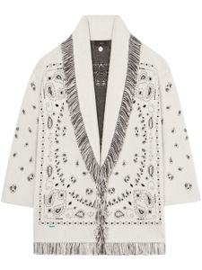 Alanui cardigan en maille intarsia - Blanc