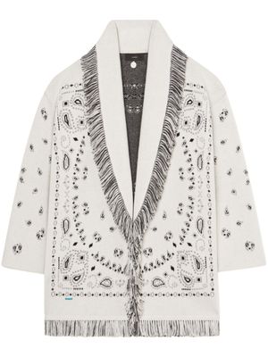 Alanui cardigan en maille intarsia - Blanc