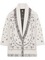 Alanui cardigan en maille intarsia - Blanc