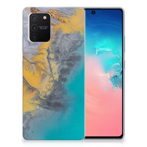 Samsung Galaxy S10 Lite TPU Siliconen Hoesje Marble Blue Gold