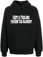 sacai slogan-print cotton hoodie - Noir - thumbnail