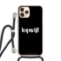 Topwijf Zwart: iPhone 11 Pro Transparant Hoesje met koord