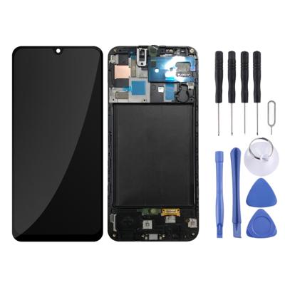 LCD-scherm en digitizer volledige montage met frame voor Galaxy A50 SM-A505F (zwart)