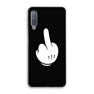 Middle finger black: Samsung Galaxy A7 (2018) Transparant Hoesje