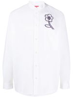 Kenzo floral-embroidered cotton shirt - Blanc - thumbnail