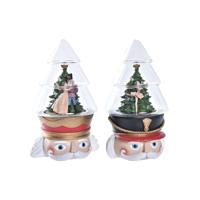 Verlichte decoratie DKD Home Decor Kerstmis Rood Wit (15 x 13,5 x 24 cm) (2 Stuks)
