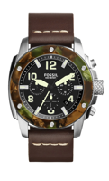 Horlogeband Fossil FS5093 Leder Bruin 24mm