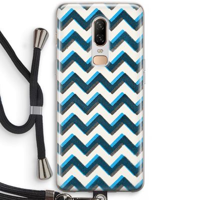 Onderbroken lijn: OnePlus 6 Transparant Hoesje met koord