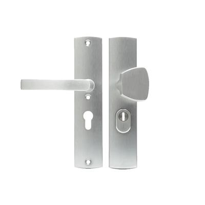 AXA AXA Curve Plus veiligheidsbeslag voordeur gebogen schild S-knop/Blok-kruk PC55 met kerntrekbeveiliging SKG3 - aluminium