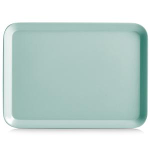 Zeller dienblad - rechthoek - aqua blauw - kunststof - 24 x 18 cm