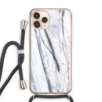 Gestreepte marmer: iPhone 11 Pro Max Transparant Hoesje met koord