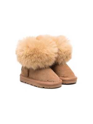 Monnalisa bottines à effet brossé - Marron