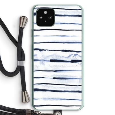 Ink Stripes: Pixel 5a 5G Transparant Hoesje met koord