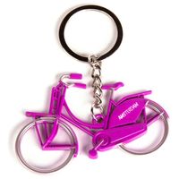 Matix Sleutelhanger Amsterdam Fiets 7 Cm Staal Fuchsia - thumbnail