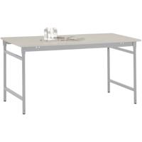 Manuflex BB3031.9006 Bijzettafel basis stationair met melamine tafelblad in aluminium zilver vergelijkbaar met RAL 9006, bxdxh: 1250 x 600 x 780 mm - thumbnail