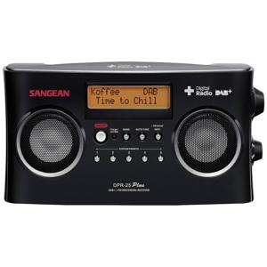 Sangean DPR-25+ Transistorradio DAB+, VHF (FM) AUX Acculaadfunctie Zwart