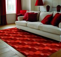 Modern cirkelpatroon vinyl tapijt rood