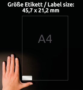 Avery ultra-sterke zilverkleurige etiketten ft 45,7 x 21,2 mm (b x h), 960 stuks, 48 per blad