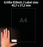 Avery ultra-sterke zilverkleurige etiketten ft 45,7 x 21,2 mm (b x h), 960 stuks, 48 per blad - thumbnail