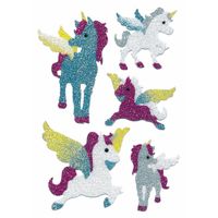 Eenhoorn glitter stickers 1 vel   -