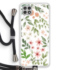Botanical sweet flower heaven: Samsung Galaxy A22 4G Transparant Hoesje met koord