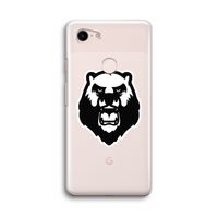 Angry Bear (white): Google Pixel 3 Transparant Hoesje