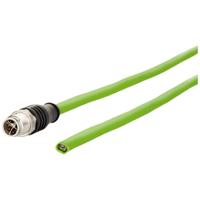 Metz Connect 142M2X10050 M12 Netwerkkabel, patchkabel CAT 6A S/FTP 5.00 m Groen PUR-mantel, Zuurbestendig, Ozonbestendig, UV-bestendig, Geschikt voor