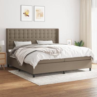Boxspring met matras stof taupe 200x200 cm