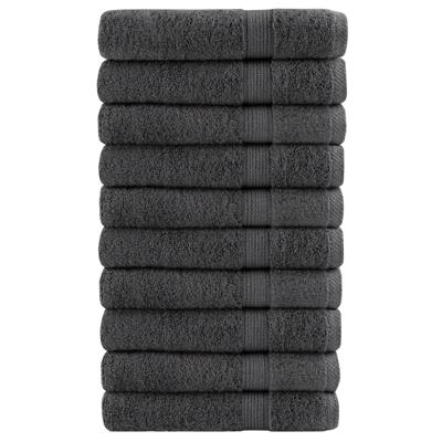 VidaXL Handdoeken solund 10 st 600 g/m² 100x200 cm antracietkleur