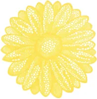 Unique Living placemat flower 38cm yellow