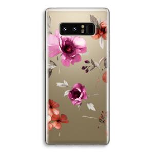 Geschilderde bloemen: Samsung Galaxy Note 8 Transparant Hoesje