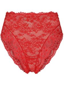 Dolce & Gabbana culotte en dentelle à taille haute - Rouge