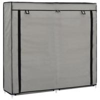 VidaXL Schoenenkast met hoes 115x28x110 cm stof grijs