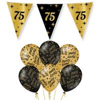 Paperdreams - Verjaardag 75 jaar feest pakket - zwart/goud - party-time - versiering
