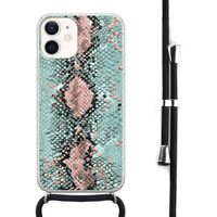 iPhone 12 mini hoesje met koord - Snake pastel