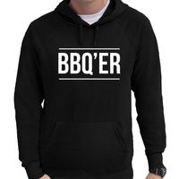 BBQ-ER bbq / barbecue cadeau hoodie zwart voor heren - thumbnail