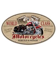 World Class Motorcycles Rebuild & Repair Zwaar Metalen Bord - 61 x 36 cm - thumbnail