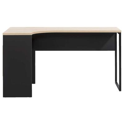 Leen Bakker - Hoekbureau Hannover - Zwart/eikenkleur - 76,8x145x81 Cm - Spaanplaat - Zwart#Beige