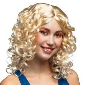 Verkleedpruik voor dames - blond - Jaren 80 en 90/Celebrity/Filmster - Carnaval - lang krullend haar