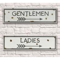Ladies Gentlemen Toilet Metalen Borden Rusty 15cm x 56cm Set van 2 LAATSTE STUKS | 18% korting