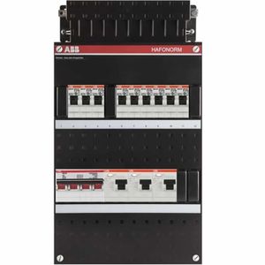 ABB 9 Groepenkast 3 fase 9 groepen 3 aardlekschakelaars 30mA hoofdschakelaar 40A HAD333333-222+H44