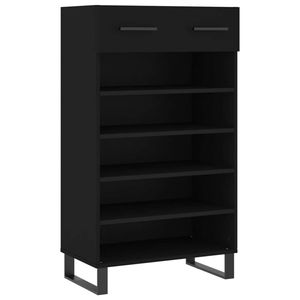 The Living Store Schoenenkast - zwart - 60 x 35 x 105 cm - Duurzaam materiaal