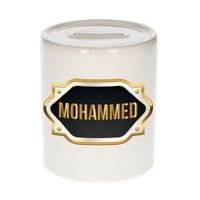 Naam cadeau spaarpot Mohammed met gouden embleem