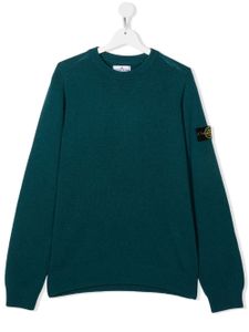 Stone Island Junior sweat à patch logo - Bleu